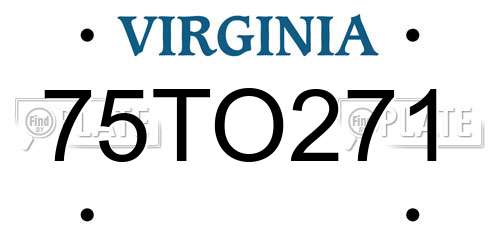 75TO271 Virginia License Plate