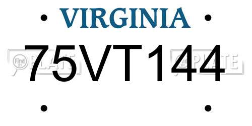 75VT144 Virginia License Plate