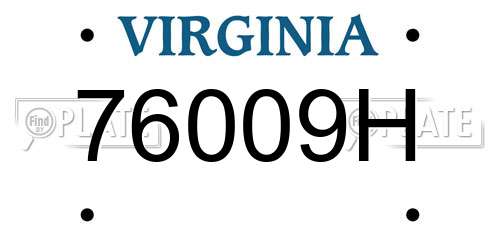 76009H Virginia License Plate