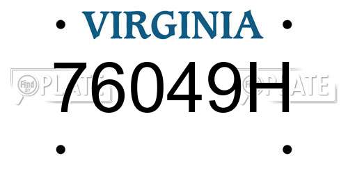 76049H Virginia License Plate