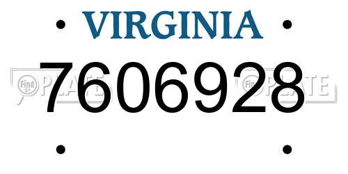 7606928 Virginia License Plate