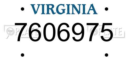 7606975 Virginia License Plate