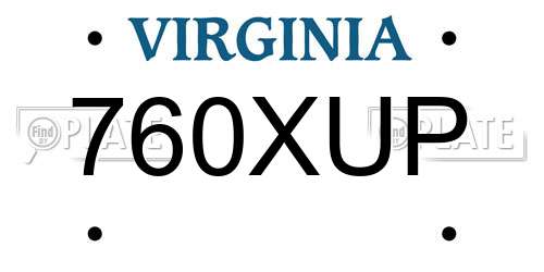 760XUP Virginia License Plate