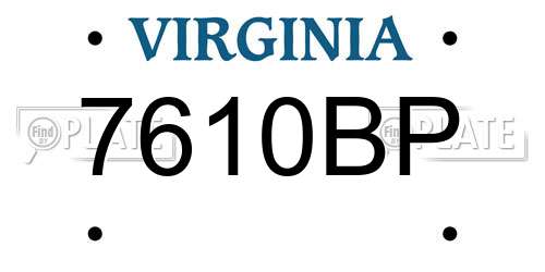 7610BP Virginia License Plate