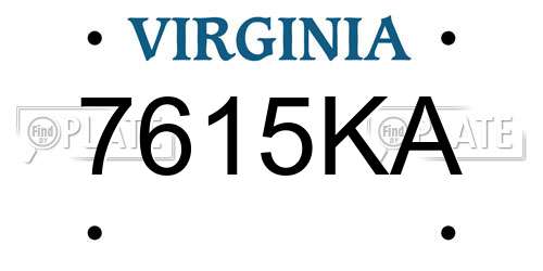 7615KA Virginia License Plate