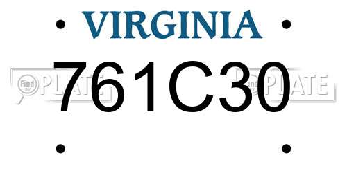 761C30 Virginia License Plate