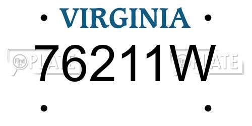 76211W Virginia License Plate