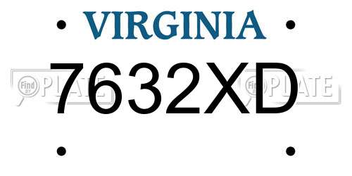 7632XD Virginia License Plate