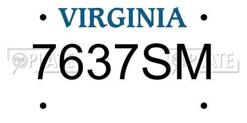 7637SM Virginia License Plate