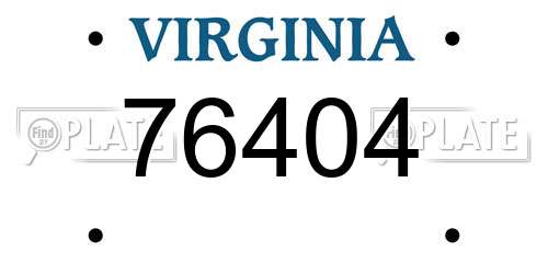 76404 Virginia License Plate