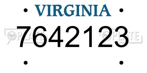 7642123 Virginia License Plate