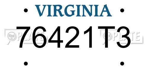 76421T3 Virginia License Plate