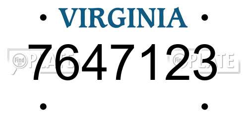 7647123 Virginia License Plate
