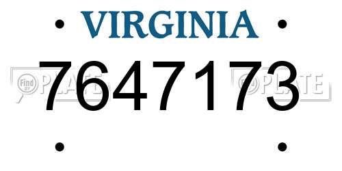 7647173 Virginia License Plate