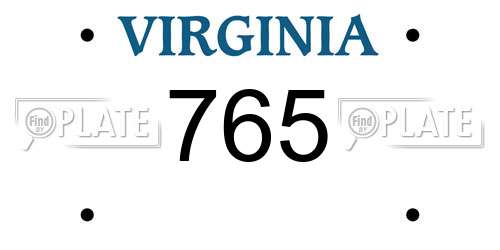 765 Virginia License Plate