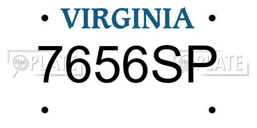 7656SP Virginia License Plate