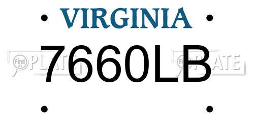 7660LB Virginia License Plate