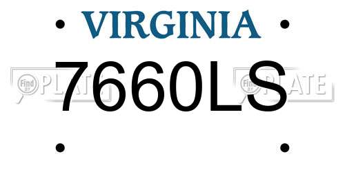 7660LS Virginia License Plate
