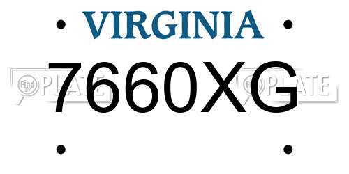 7660XG Virginia License Plate