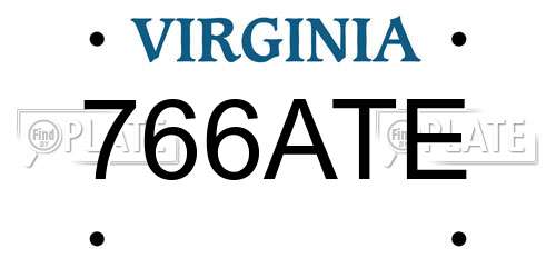 766ATE Virginia License Plate