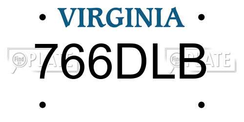 766DLB Virginia License Plate