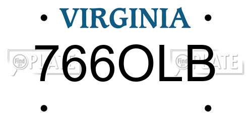 766OLB Virginia License Plate