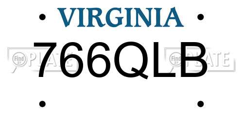 766QLB Virginia License Plate