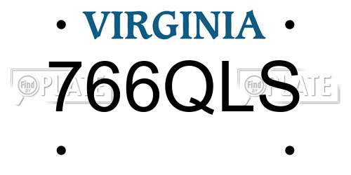 766QLS Virginia License Plate