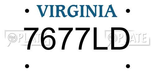 7677LD Virginia License Plate