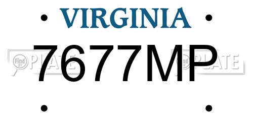 7677MP Virginia License Plate