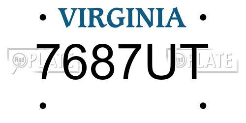 7687UT Virginia License Plate