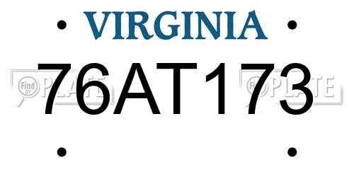 76AT173 Virginia License Plate