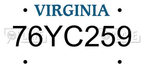 76YC259 Virginia License Plate