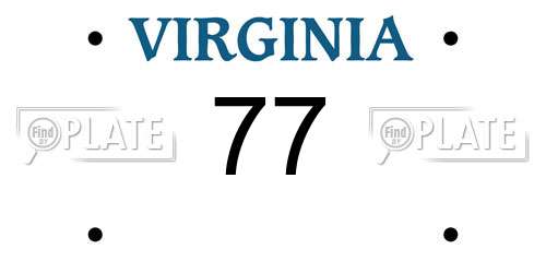 77 Virginia License Plate