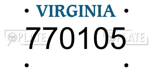 770105 Virginia License Plate