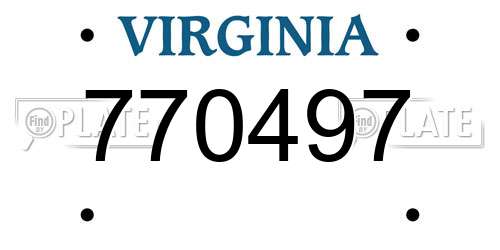 770497 Virginia License Plate