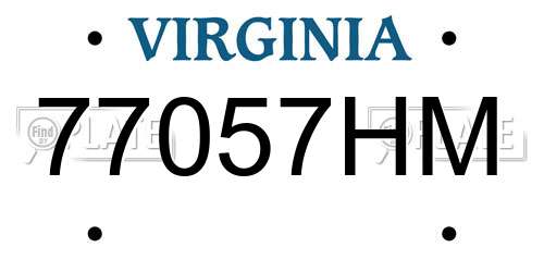 77057HM Virginia License Plate