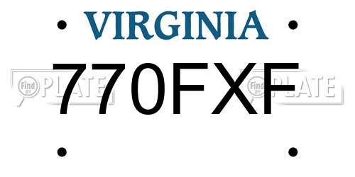 770FXF Virginia License Plate