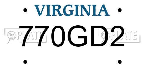 770GD2 Virginia License Plate