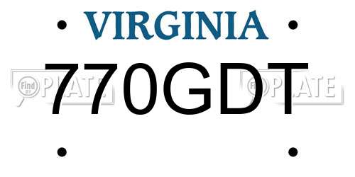 770GDT Virginia License Plate