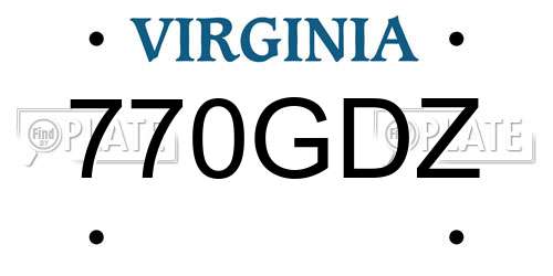 770GDZ Virginia License Plate