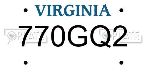 770GQ2 Virginia License Plate