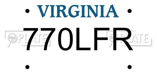 770LFR Virginia License Plate