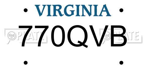 770QVB Virginia License Plate