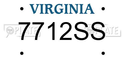 7712SS Virginia License Plate