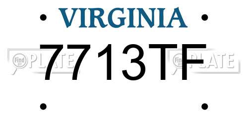 7713TF Virginia License Plate