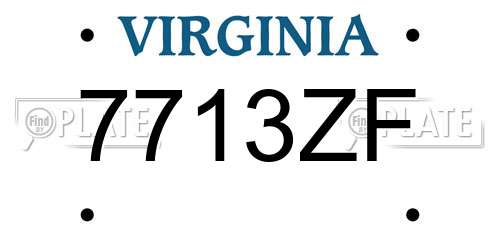 7713ZF Virginia License Plate