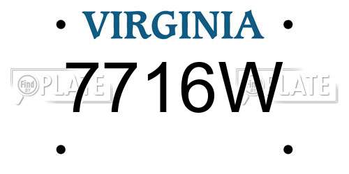 7716W Virginia License Plate
