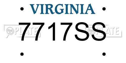 7717SS Virginia License Plate
