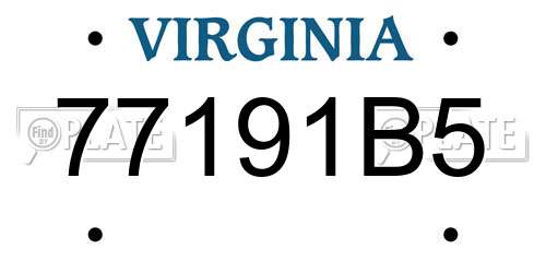 77191B5 Virginia License Plate